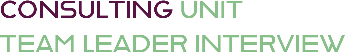 CONSULTING UNIT TEAM LEADER INTERVIEW